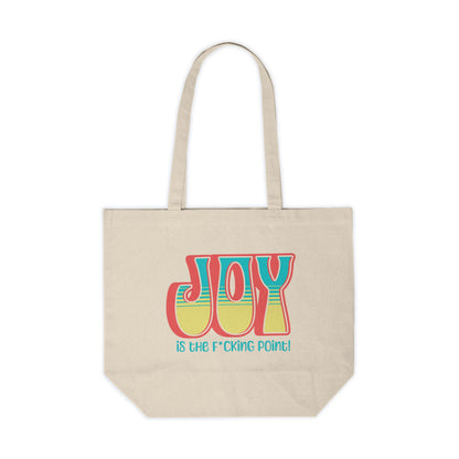 JOY (salmon blue yellow) Canvas Shopping Bag