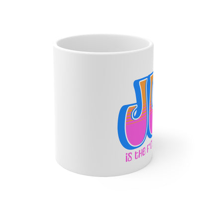 JOY censored (blue pink orange) Ceramic Mug 11oz