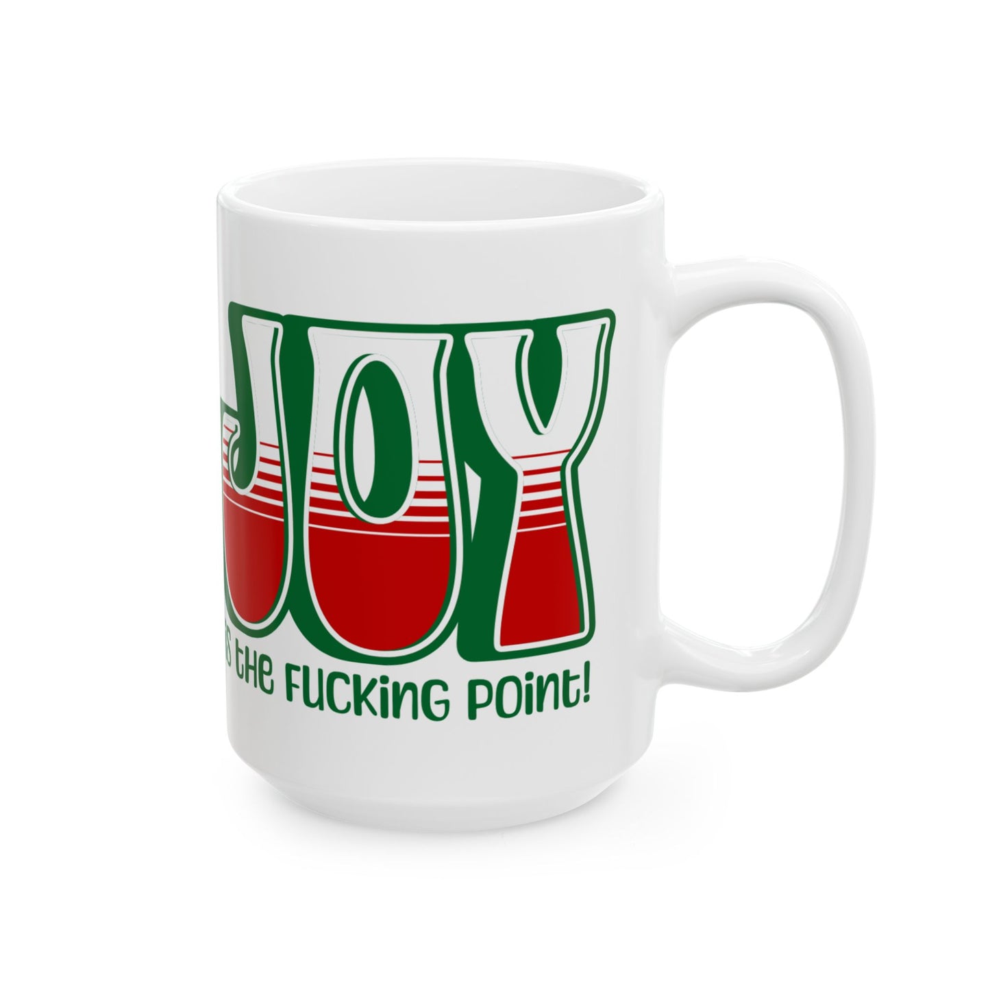 Green Holiday Joy Ceramic Mug, (11oz, 15oz)