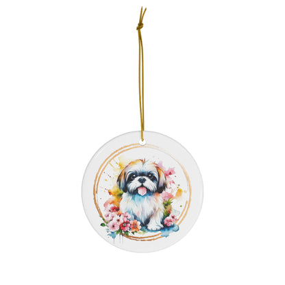 Golden Shih Tzu Ceramic Ornament