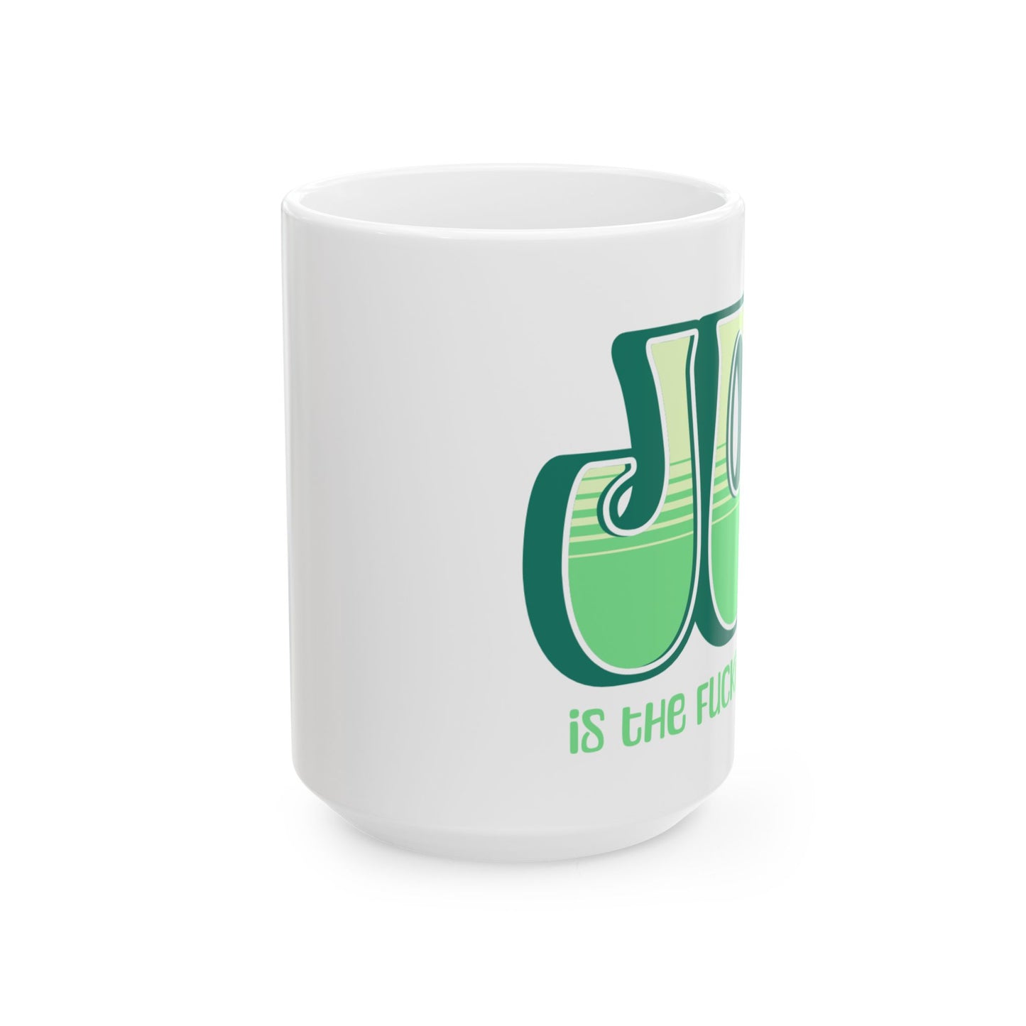 Green Green Yellow Joy Ceramic Mug, (11oz, 15oz)