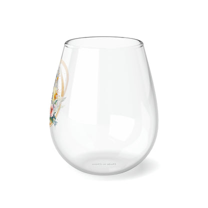 Golden Tiger Stemless Wine Glass, 11.75oz