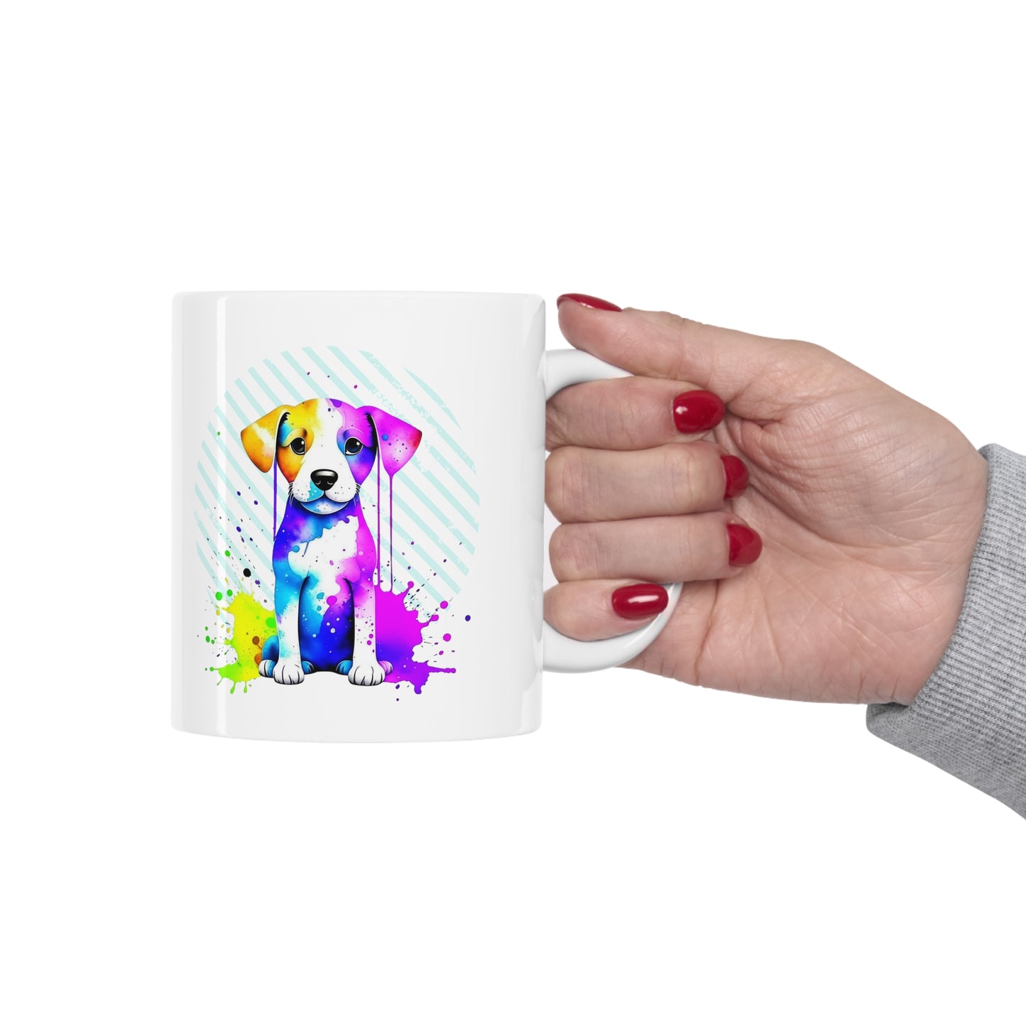 Vibrant Puppy Ceramic Mug 11oz