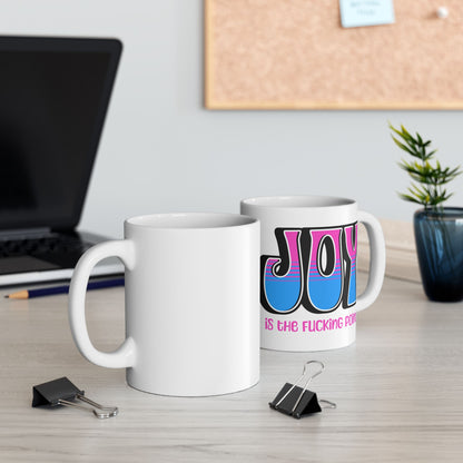 Black Pink Blue Joy Ceramic Mug, (11oz, 15oz)