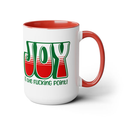Green Holiday Joy Two-Tone Mug, 15oz