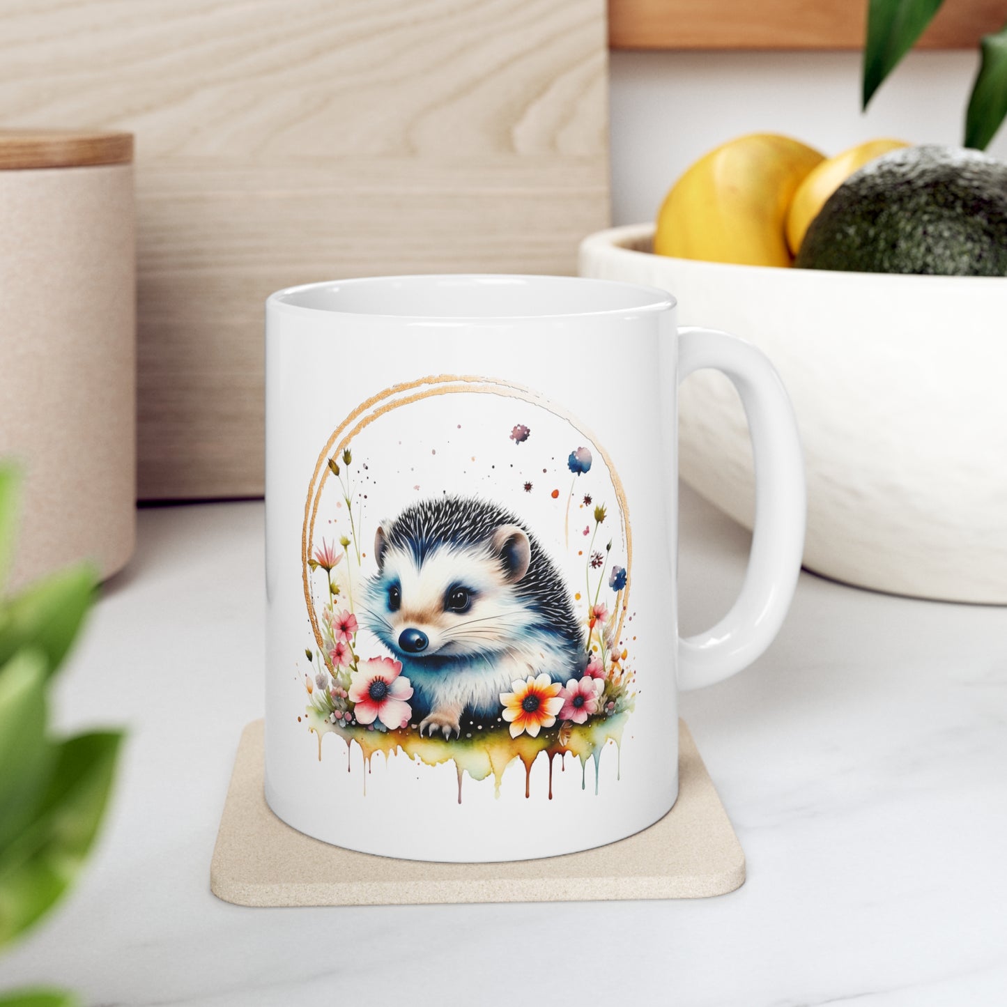 Golden Hedgehog Ceramic Mug 11oz