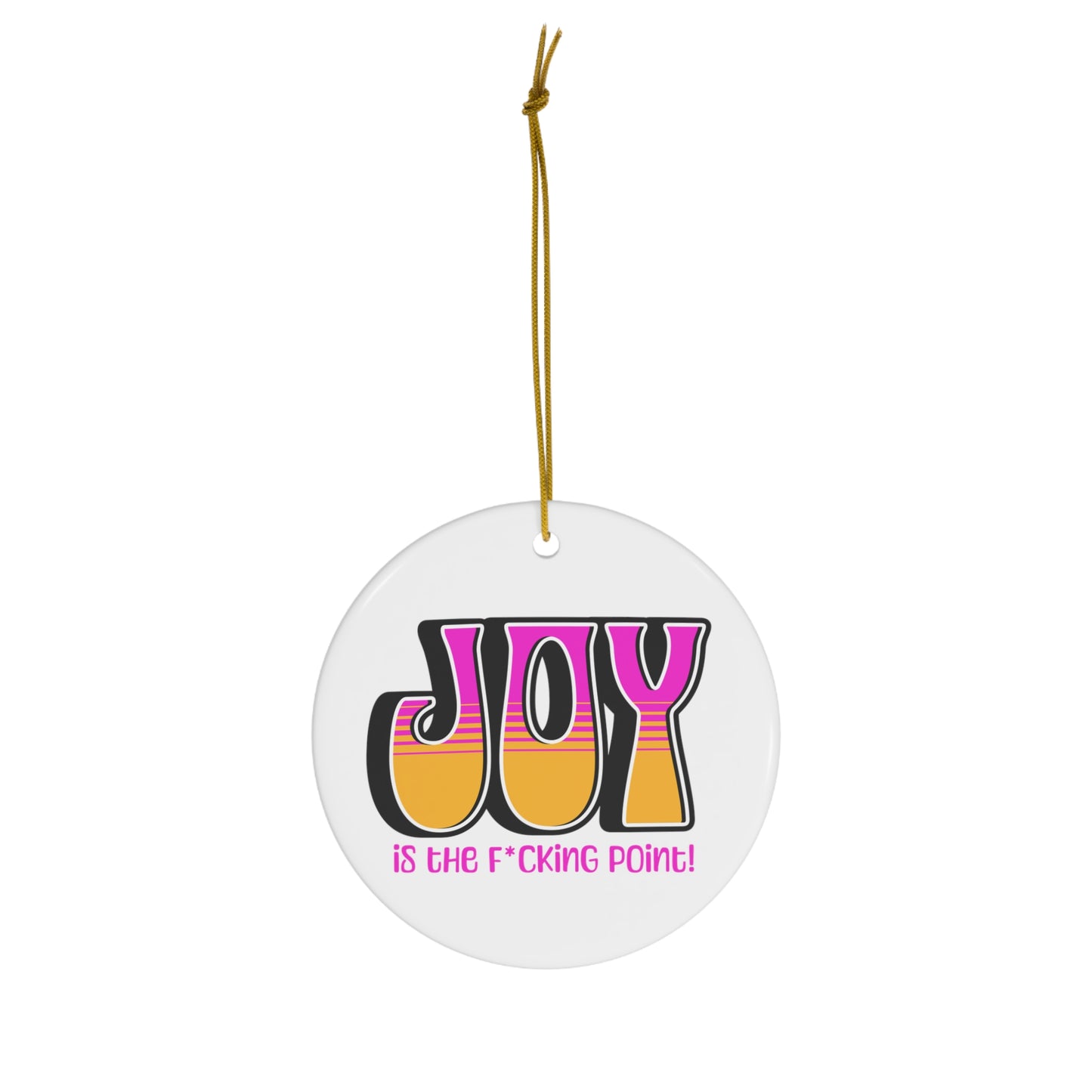 JOY (Black Pink Orange) Ceramic Ornament