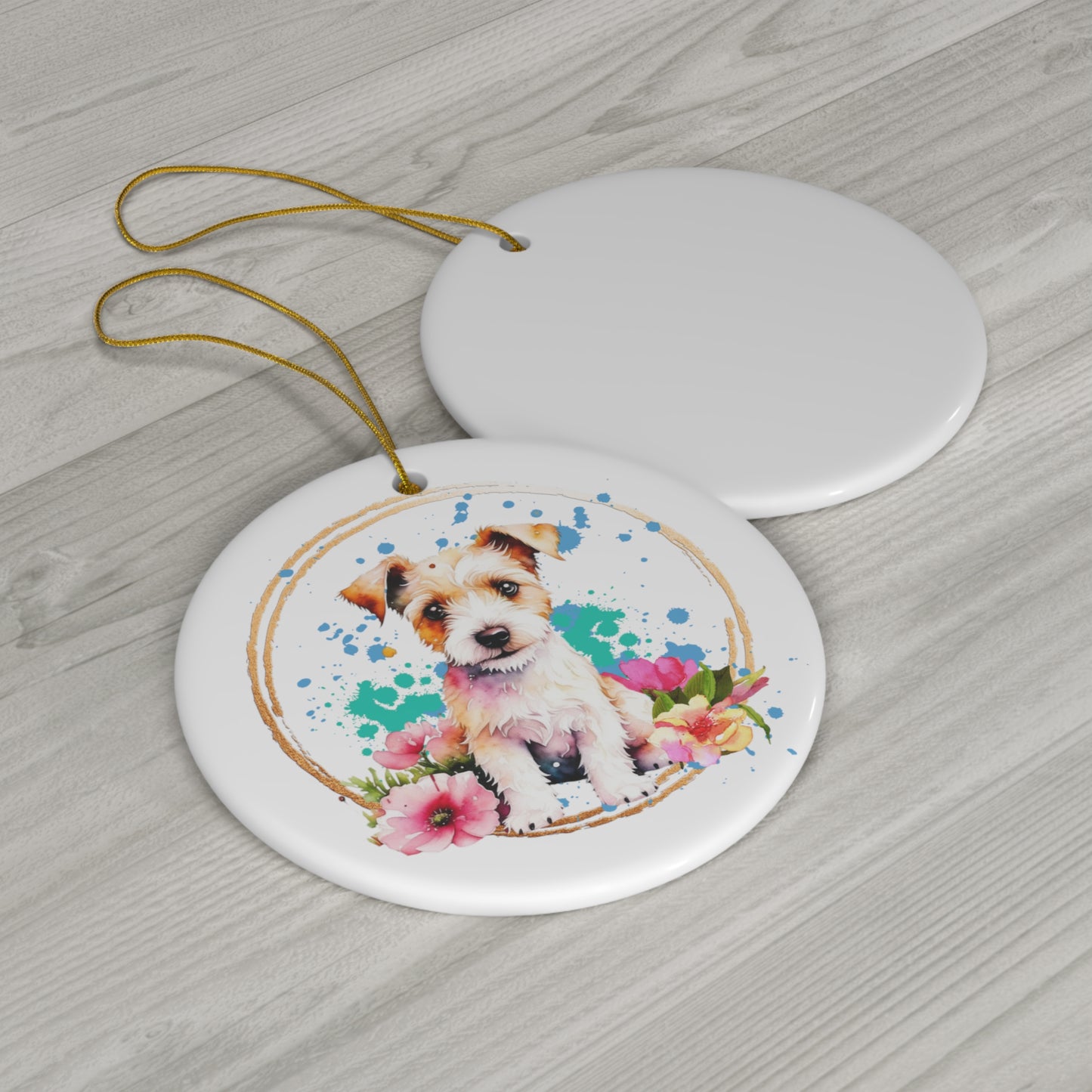 Golden Terrier Ceramic Ornament