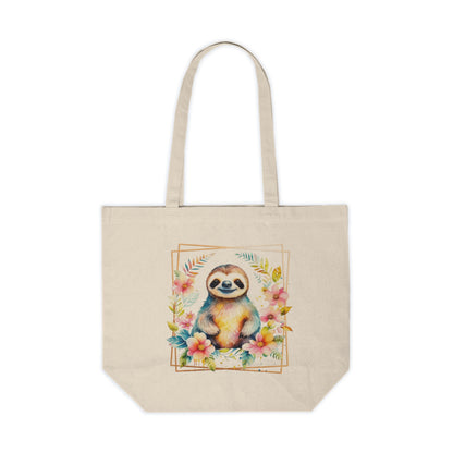 Golden Sloth Canvas Shopping Bag