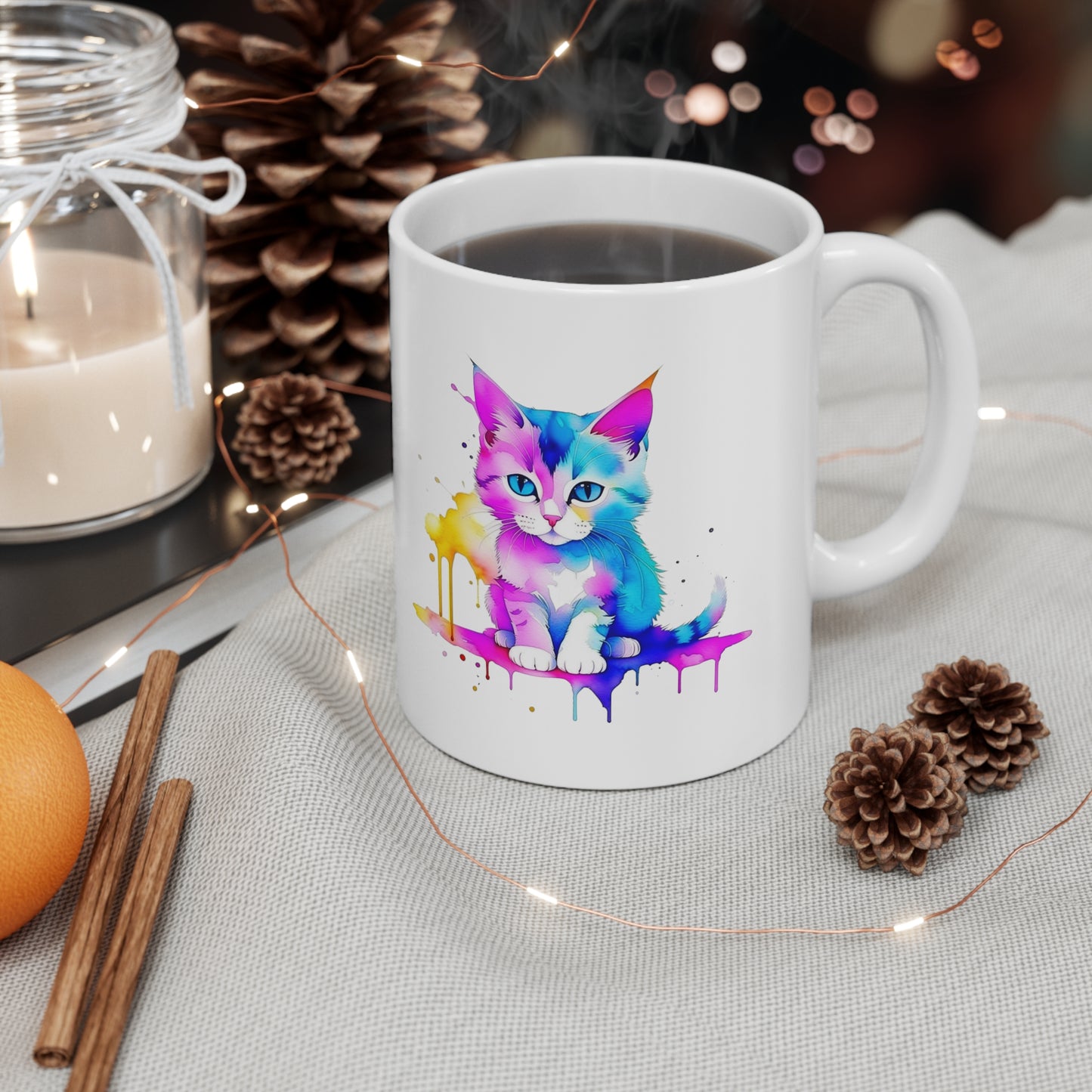 Vibrant Kitten Ceramic Mug 11oz