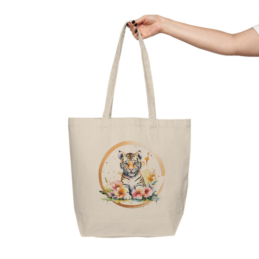 Golden Tiger Canvas Shopping Bag