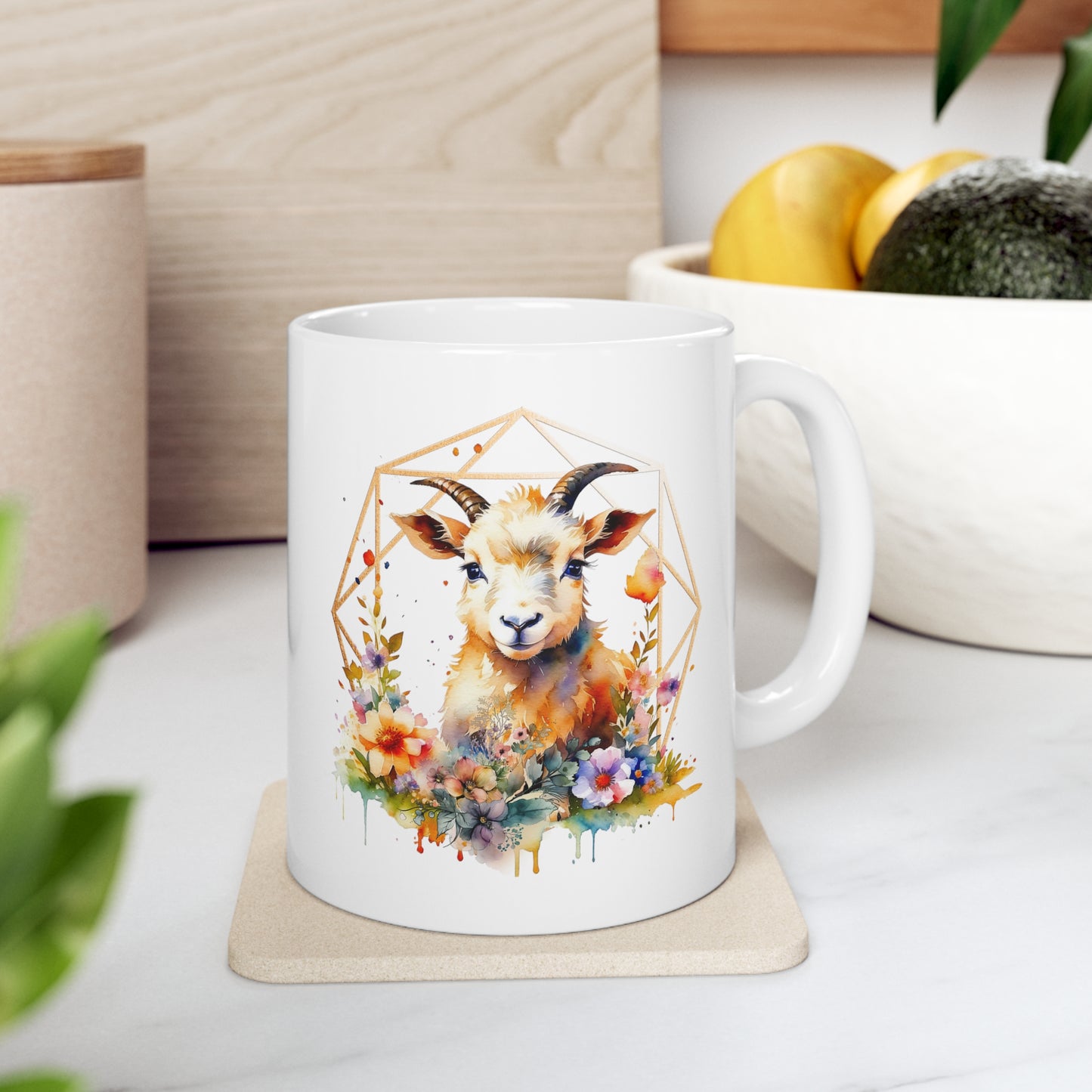 Golden Goat Ceramic Mug 11oz