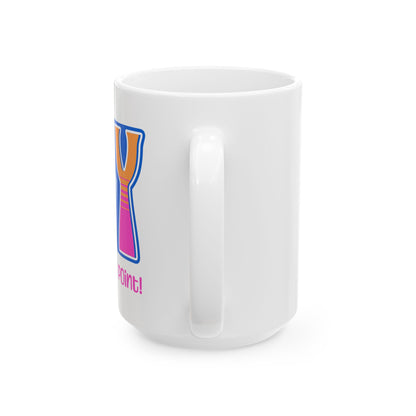 Blue Pink Orange Joy Ceramic Mug, (11oz, 15oz)