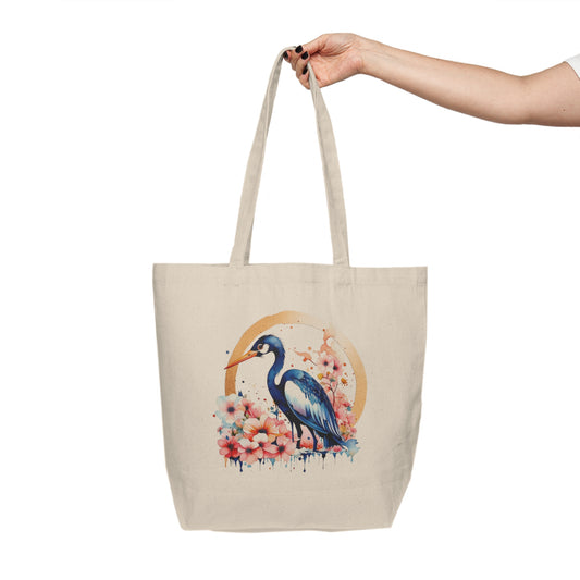 Golden Heron Canvas Shopping Bag