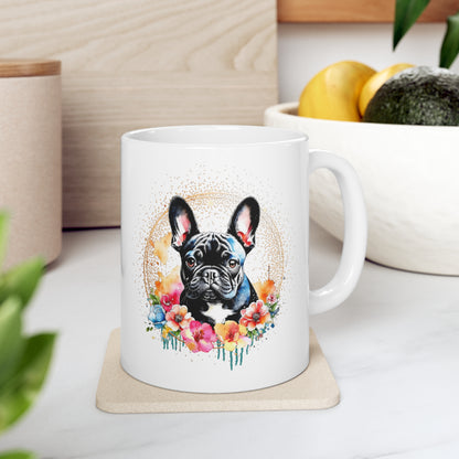 Black Frenchie Ceramic Mug 11oz