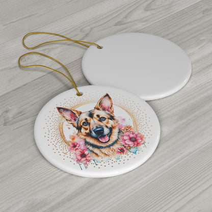 German Shepherd Ceramic Ornament