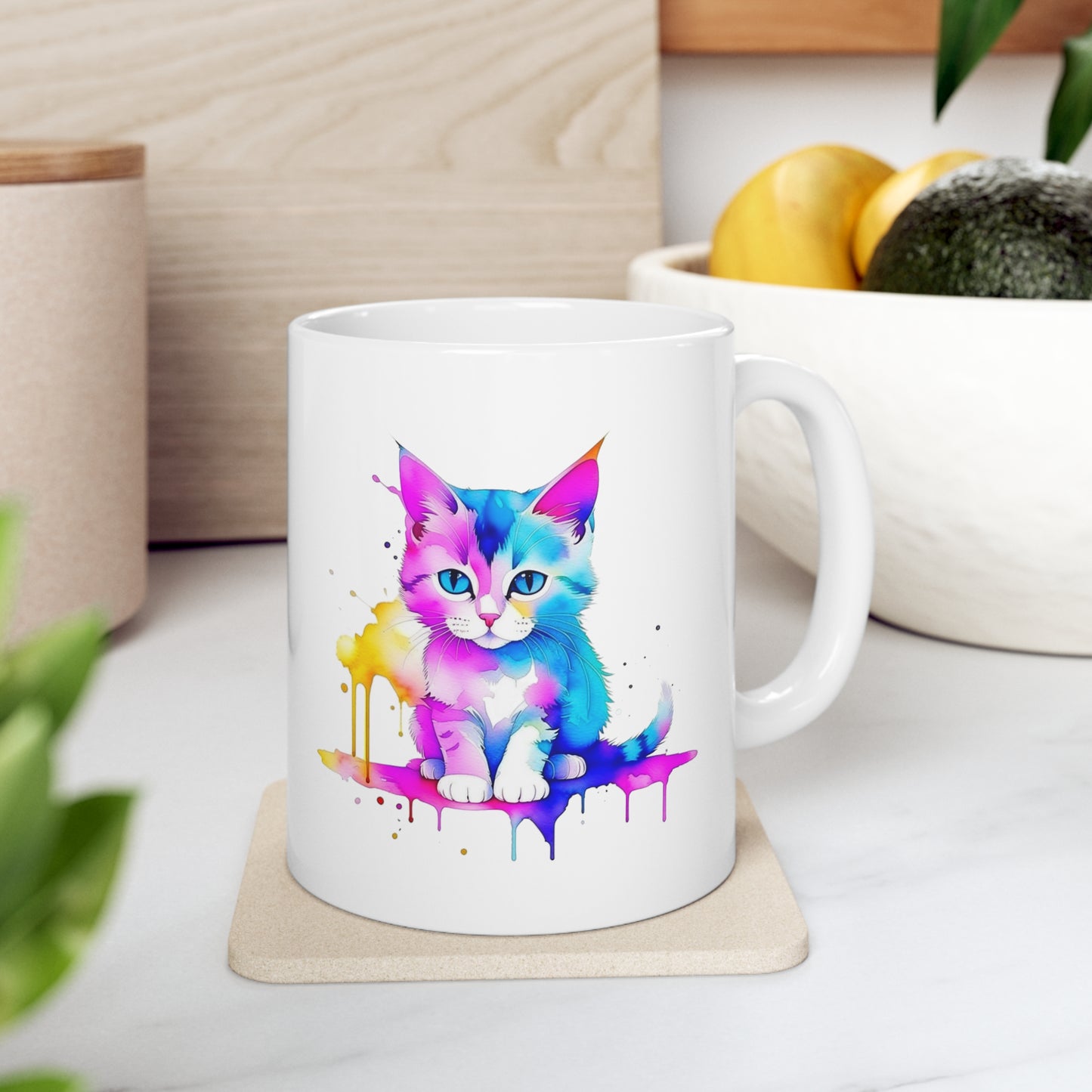 Vibrant Kitten Ceramic Mug 11oz