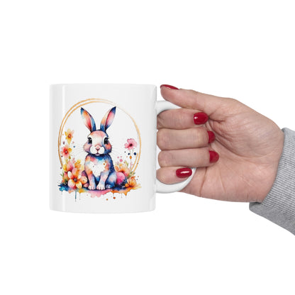 Golden Bunny Ceramic Mug 11oz