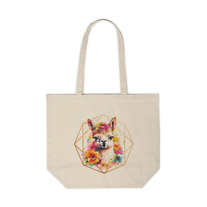 Golden Alpaca Canvas Shopping Bag