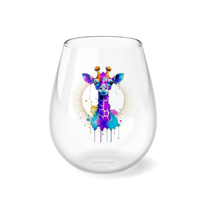 Vibrant Giraffe Stemless Wine Glass, 11.75oz