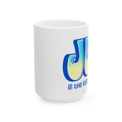 Blue Teal Yellow Joy Ceramic Mug, (11oz, 15oz)