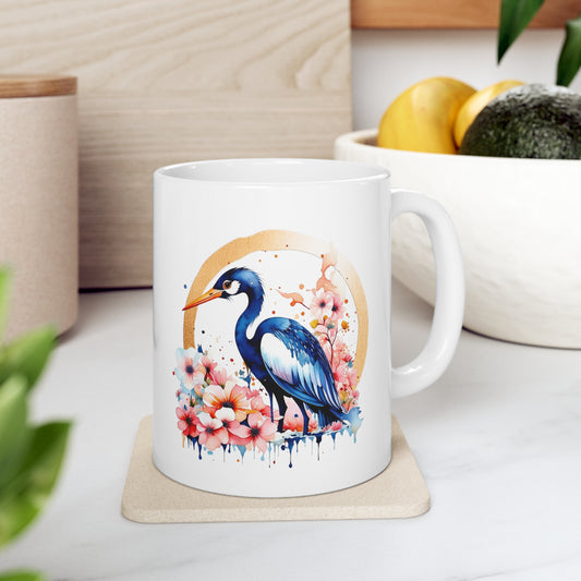 Golden Heron Ceramic Mug 11oz