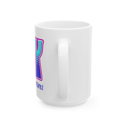 Pink Blue Teal Joy Ceramic Mug, (11oz, 15oz)