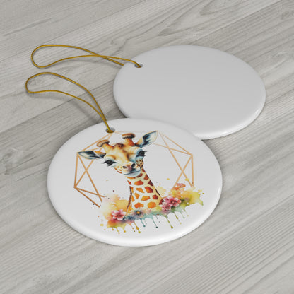 Golden Giraffe Ceramic Ornament