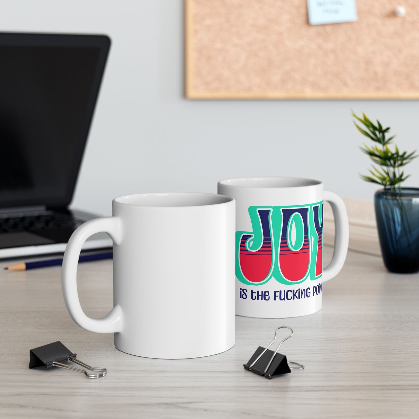 Teal Blue Red Ceramic Mug, (11oz, 15oz)
