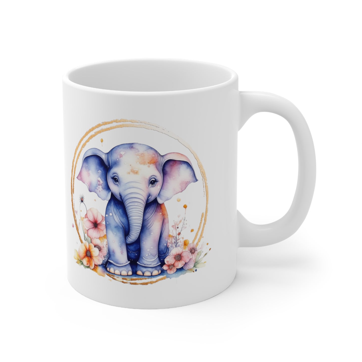 Golden Elephant Ceramic Mug 11oz