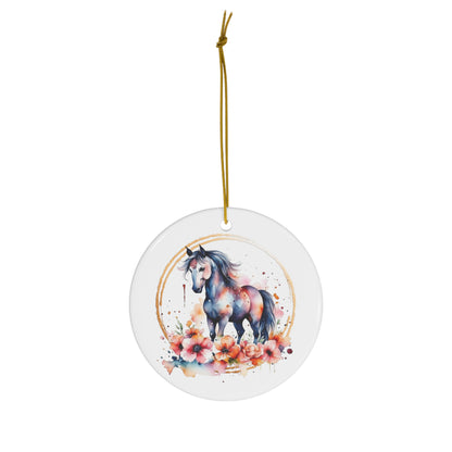 Golden Horse Ceramic Ornament