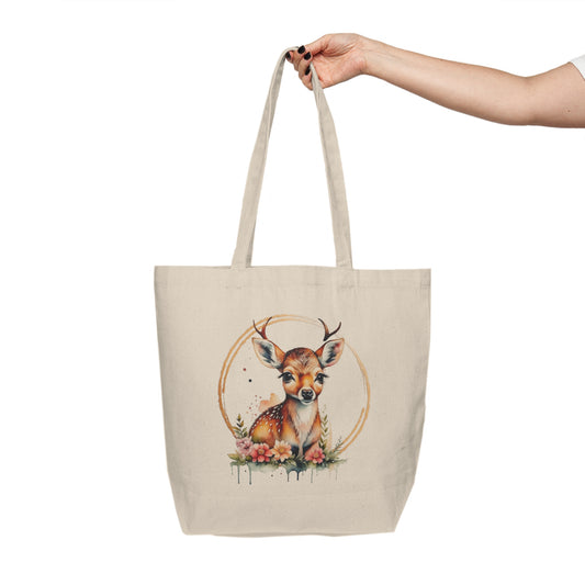 Golden Deer Canvas Shopping Bag