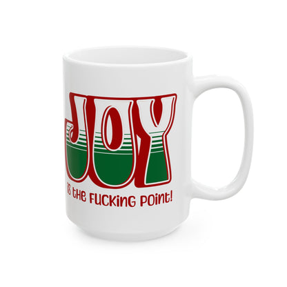 Red Holiday Joy Ceramic Mug, (11oz, 15oz)