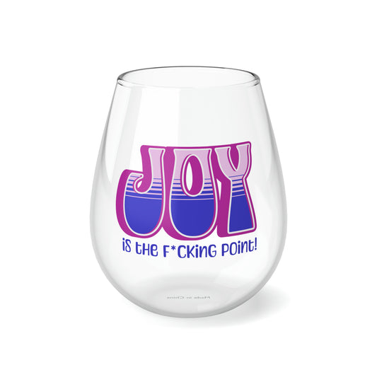 JOY (pink purple) Stemless Wine Glass, 11.75oz