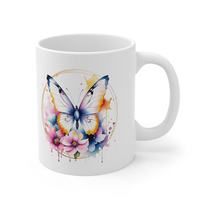 Golden Butterfly Ceramic Mug 11oz