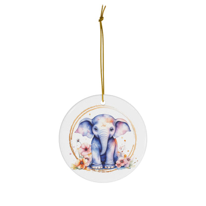 Golden Elephant Ceramic Ornament