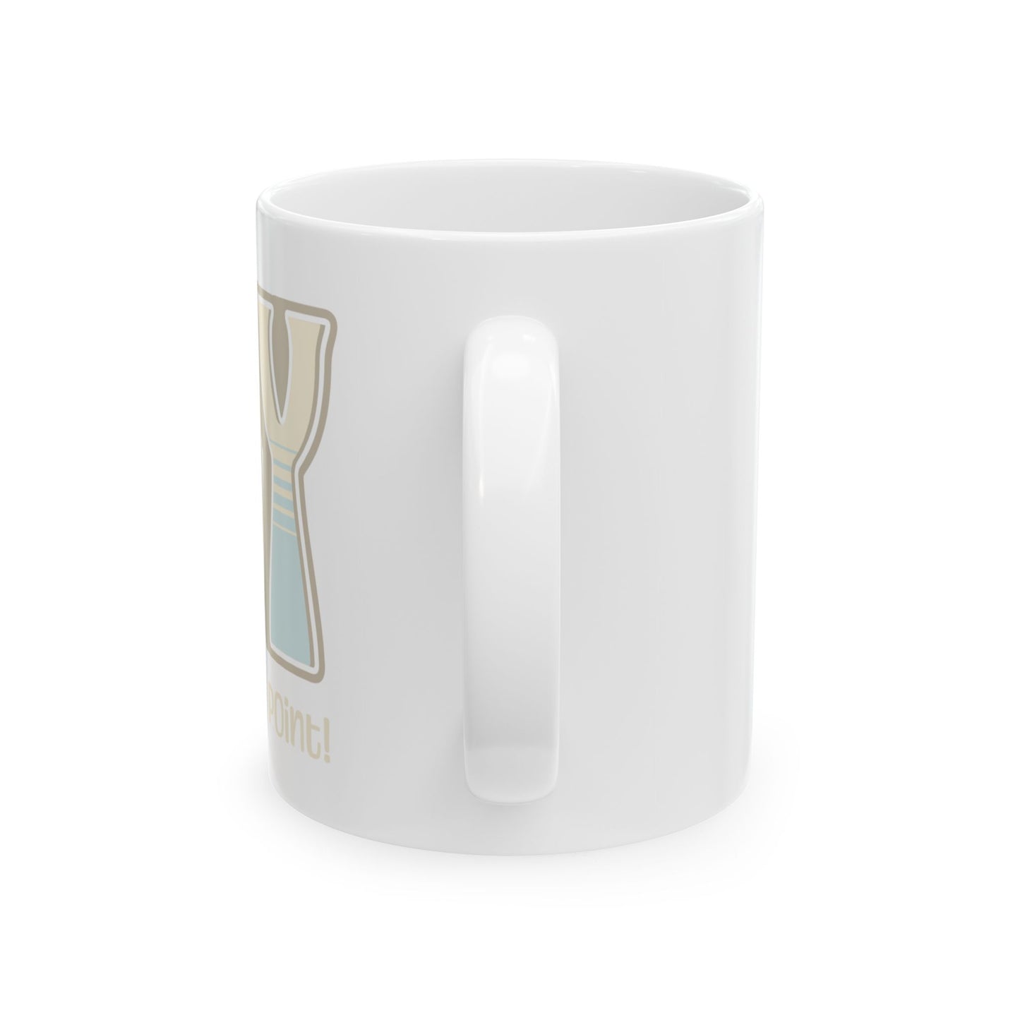 Tan Blue Joy Ceramic Mug, (11oz, 15oz)