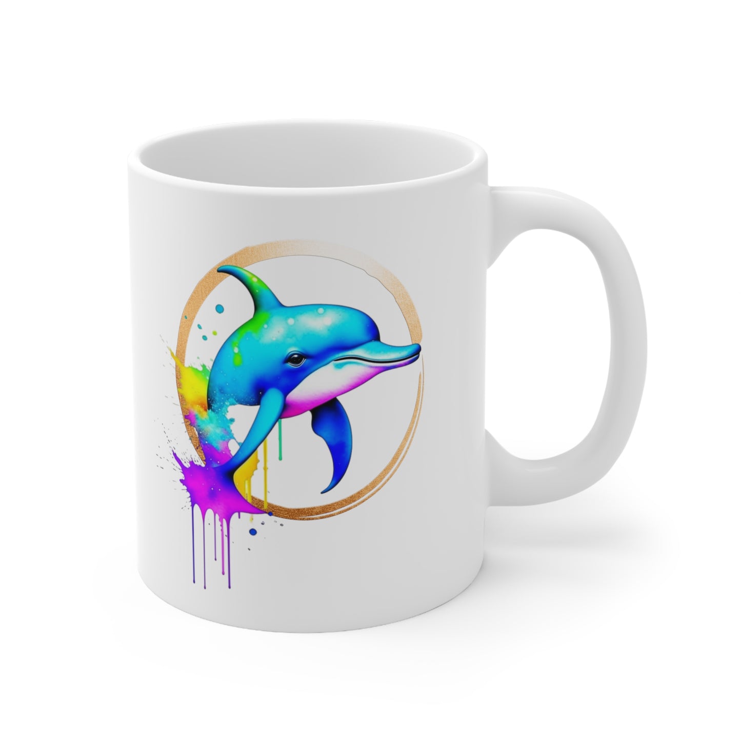 Vibrant Dolphin Ceramic Mug 11oz