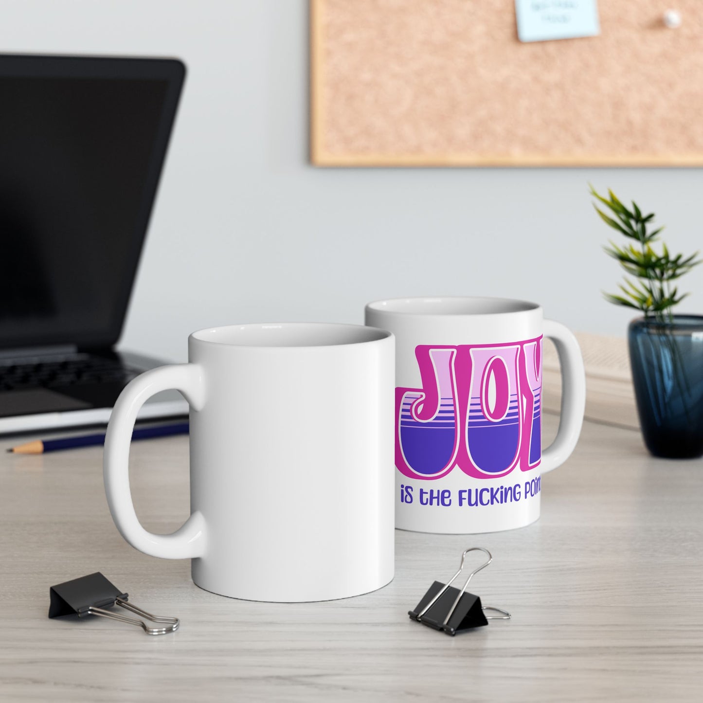Pink Pink Purple Joy Ceramic Mug, (11oz, 15oz)
