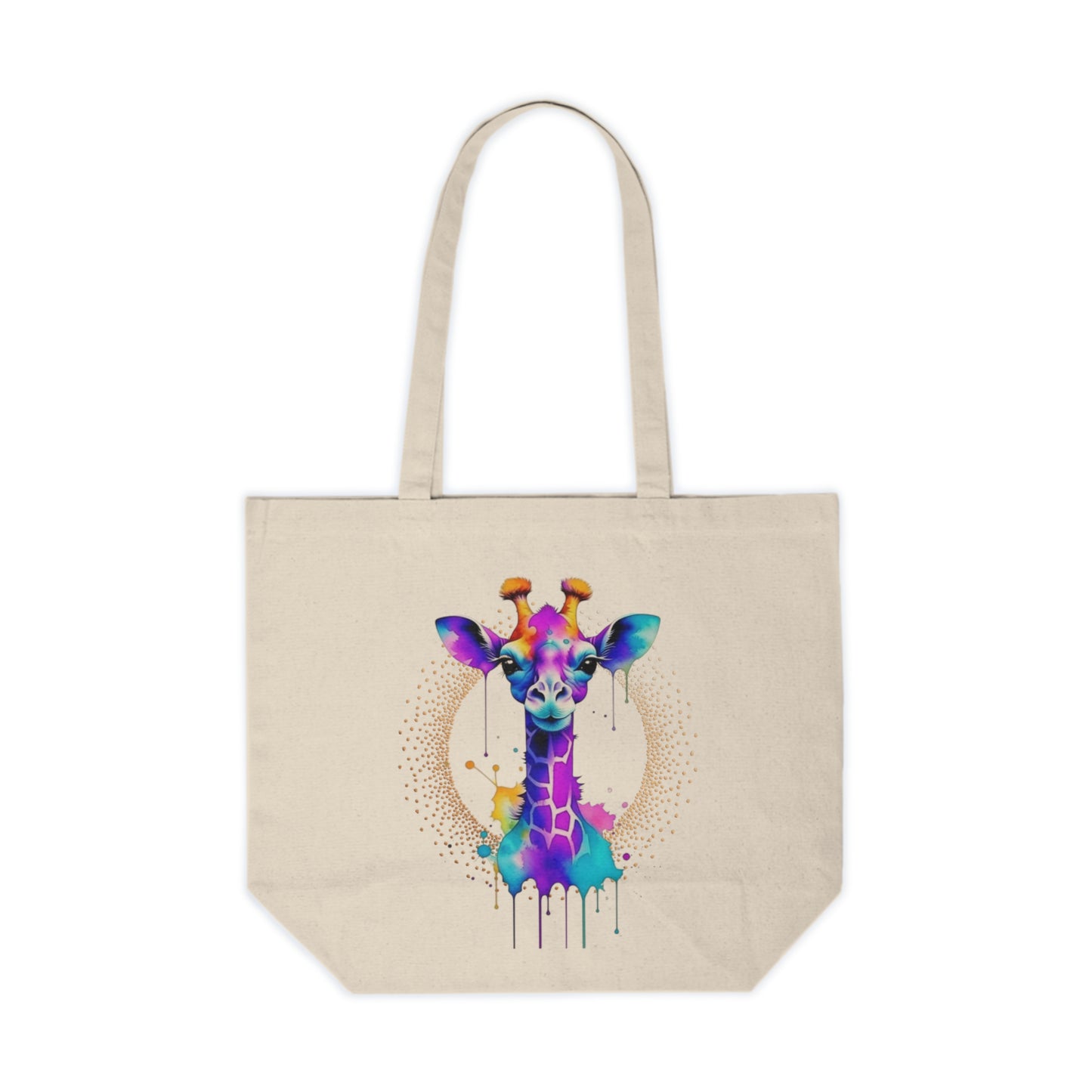 Vibrant Giraffe Canvas Shopping Bag