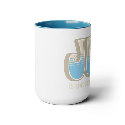 Tan Blue Joy Two-Tone Mug, 15oz