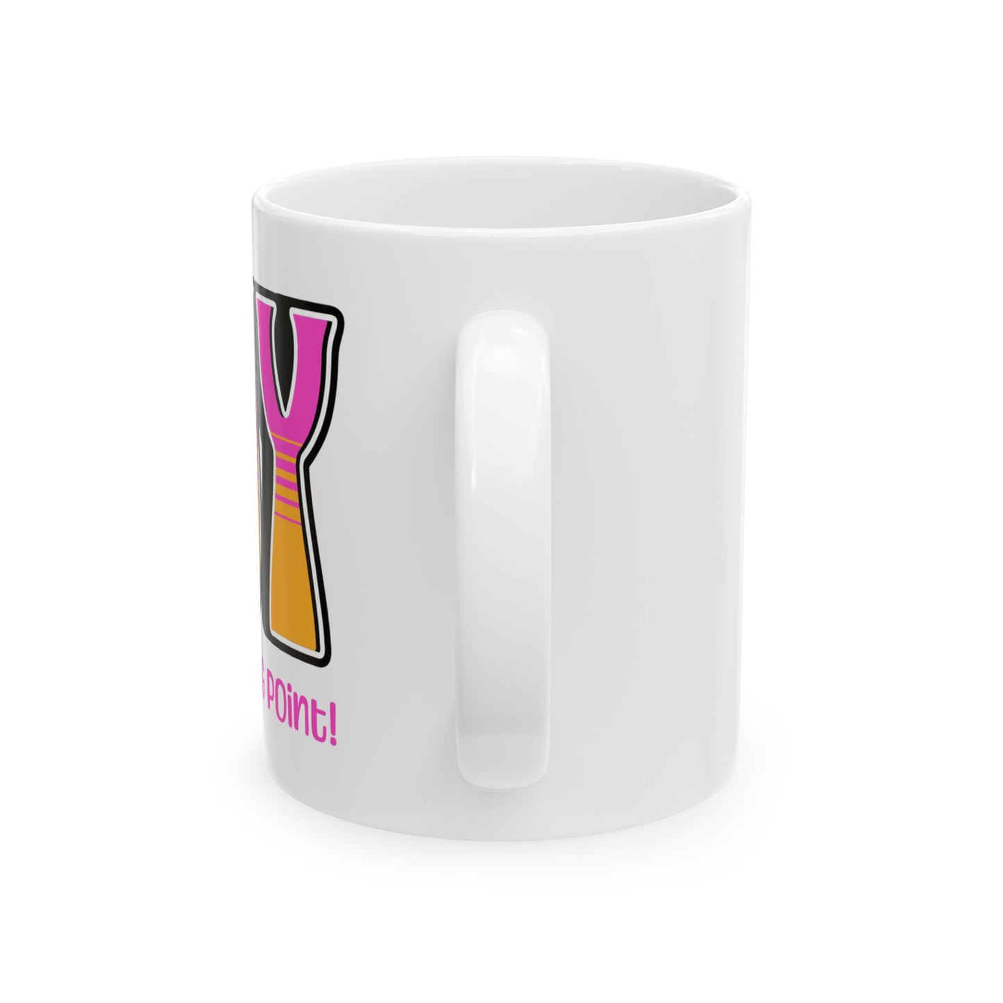 Black Pink Orange Joy Ceramic Mug, (11oz, 15oz)