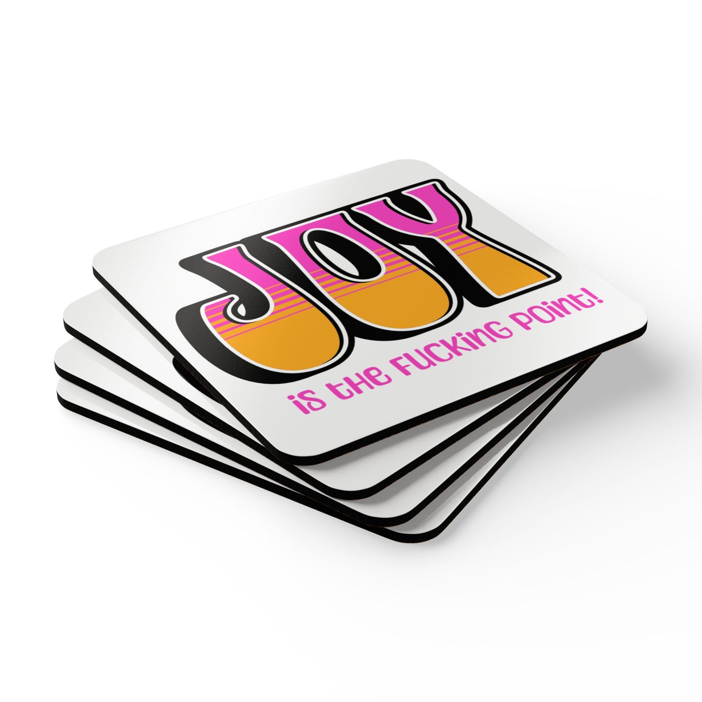 Black Pink Orange Joy Coaster Set
