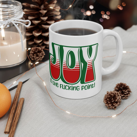 Green Holiday Joy Ceramic Mug, (11oz, 15oz)