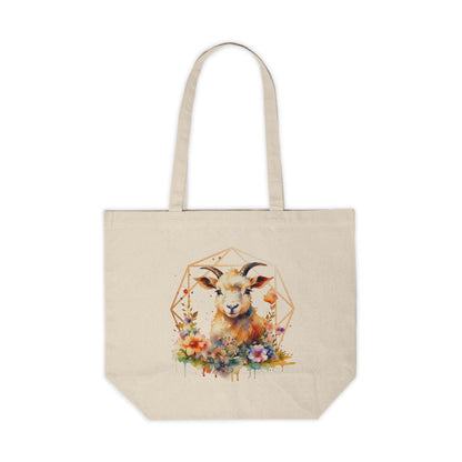 Golden Goat Canvas Shopping Bag