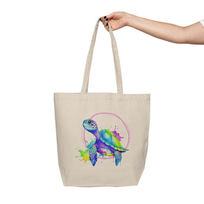 Vibrant Sea Turtle Canvas Shopping Bag