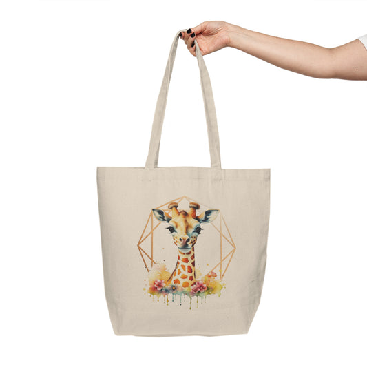 Golden Giraffe Canvas Shopping Bag