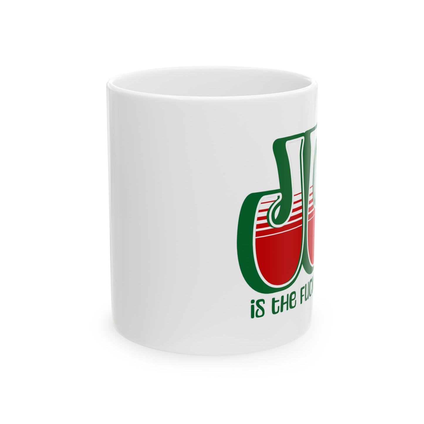 Green Holiday Joy Ceramic Mug, (11oz, 15oz)
