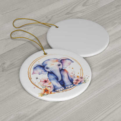 Golden Elephant Ceramic Ornament