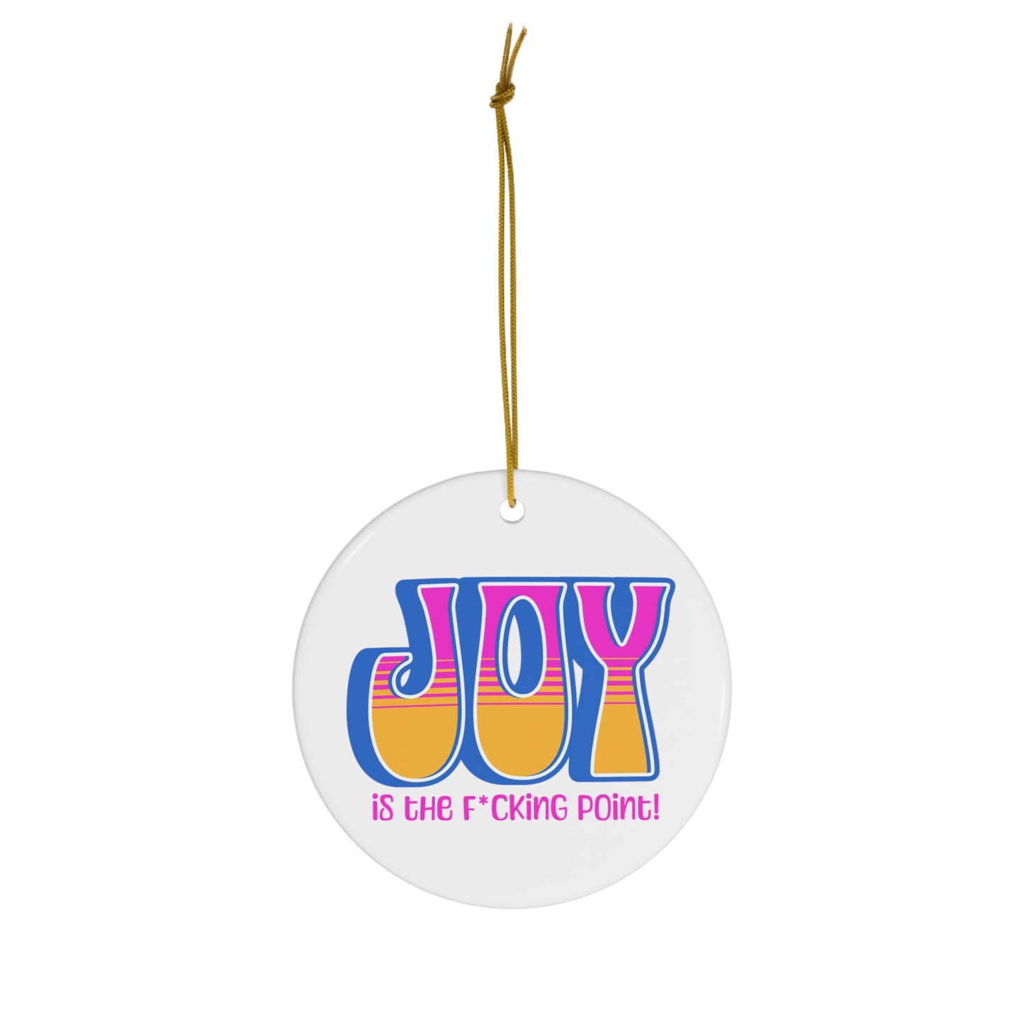 JOY (Blue Pink Orange) Ceramic Ornament